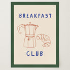 Breakfast Club Coffee and Croissant Minimal Kitchen Wall Art Print-Skudaboo