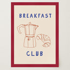 Breakfast Club Coffee and Croissant Minimal Kitchen Wall Art Print-Skudaboo