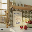 Breakfast Club Coffee and Croissant Minimal Kitchen Wall Art Print-Skudaboo