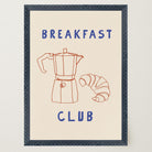 Breakfast Club Coffee and Croissant Minimal Kitchen Wall Art Print-Skudaboo