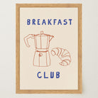 Breakfast Club Coffee and Croissant Minimal Kitchen Wall Art Print-Skudaboo