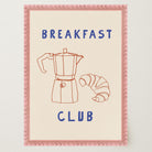 Breakfast Club Coffee and Croissant Minimal Kitchen Wall Art Print-Skudaboo