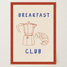 Breakfast Club Coffee and Croissant Minimal Kitchen Wall Art Print-Skudaboo