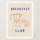 Breakfast Club Coffee and Croissant Minimal Kitchen Wall Art Print-Skudaboo