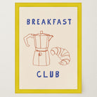 Breakfast Club Coffee and Croissant Minimal Kitchen Wall Art Print-Skudaboo