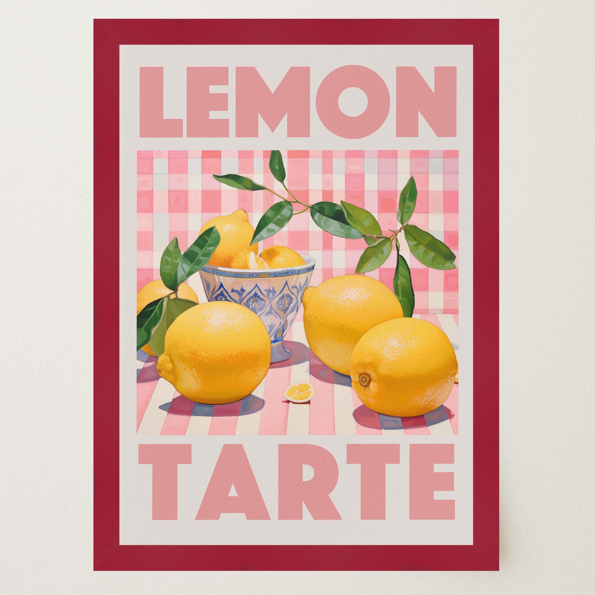 Lemon Tarte Still Life Retro Kitchen Wall Art Print-Skudaboo