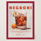 Negroni Cocktail Retro Wall Art Print-Skudaboo