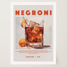 Negroni Cocktail Retro Wall Art Print-Skudaboo