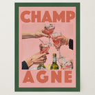 Champagne Retro Wall Art Print-Skudaboo
