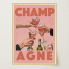 Champagne Retro Wall Art Print-Skudaboo