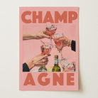 Champagne Retro Wall Art Print-Skudaboo