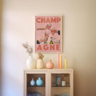 Champagne Retro Wall Art Print-Skudaboo