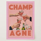 Champagne Retro Wall Art Print-Skudaboo