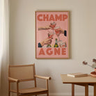 Champagne Retro Wall Art Print-Skudaboo