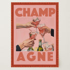 Champagne Retro Wall Art Print-Skudaboo