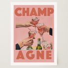 Champagne Retro Wall Art Print-Skudaboo