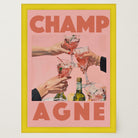 Champagne Retro Wall Art Print-Skudaboo