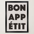 Bon Appetit Black Typography French Kitchen Wall Art Print-Skudaboo