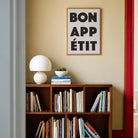 Bon Appetit Black Typography French Kitchen Wall Art Print-Skudaboo