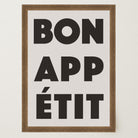 Bon Appetit Black Typography French Kitchen Wall Art Print-Skudaboo