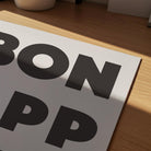 Bon Appetit Black Typography French Kitchen Wall Art Print-Skudaboo