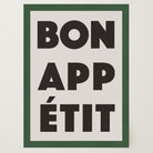 Bon Appetit Black Typography French Kitchen Wall Art Print-Skudaboo