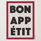 Bon Appetit Black Typography French Kitchen Wall Art Print-Skudaboo