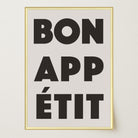 Bon Appetit Black Typography French Kitchen Wall Art Print-Skudaboo