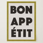 Bon Appetit Black Typography French Kitchen Wall Art Print-Skudaboo