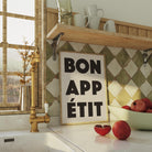Bon Appetit Black Typography French Kitchen Wall Art Print-Skudaboo