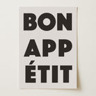 Bon Appetit Black Typography French Kitchen Wall Art Print-Skudaboo
