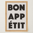 Bon Appetit Black Typography French Kitchen Wall Art Print-Skudaboo