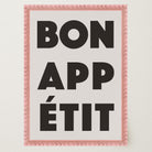 Bon Appetit Black Typography French Kitchen Wall Art Print-Skudaboo