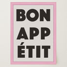 Bon Appetit Black Typography French Kitchen Wall Art Print-Skudaboo