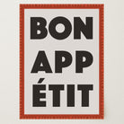 Bon Appetit Black Typography French Kitchen Wall Art Print-Skudaboo