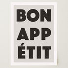 Bon Appetit Black Typography French Kitchen Wall Art Print-Skudaboo