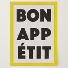 Bon Appetit Black Typography French Kitchen Wall Art Print-Skudaboo