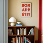 Bon Appetit Red Typography French Kitchen Wall Art Print-Skudaboo