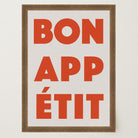 Bon Appetit Red Typography French Kitchen Wall Art Print-Skudaboo