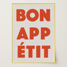 Bon Appetit Red Typography French Kitchen Wall Art Print-Skudaboo