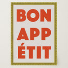 Bon Appetit Red Typography French Kitchen Wall Art Print-Skudaboo