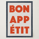 Bon Appetit Red Typography French Kitchen Wall Art Print-Skudaboo