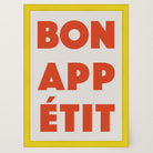 Bon Appetit Red Typography French Kitchen Wall Art Print-Skudaboo