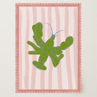 Pink & Green Stripe Lobster Stripe Wall Art Print-Skudaboo
