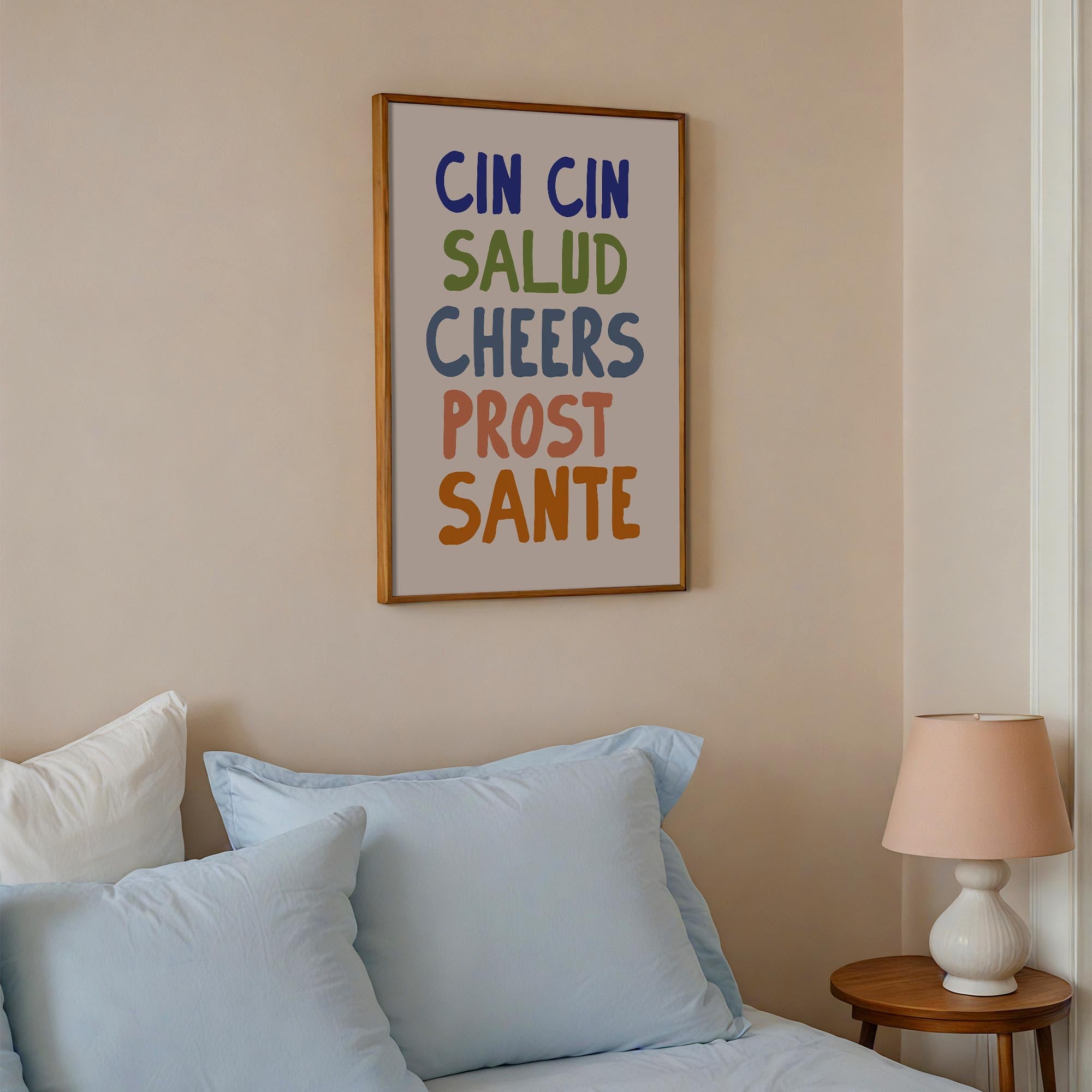 Cin Cin Salute Italian Bar Typography Wall Art Print-Skudaboo