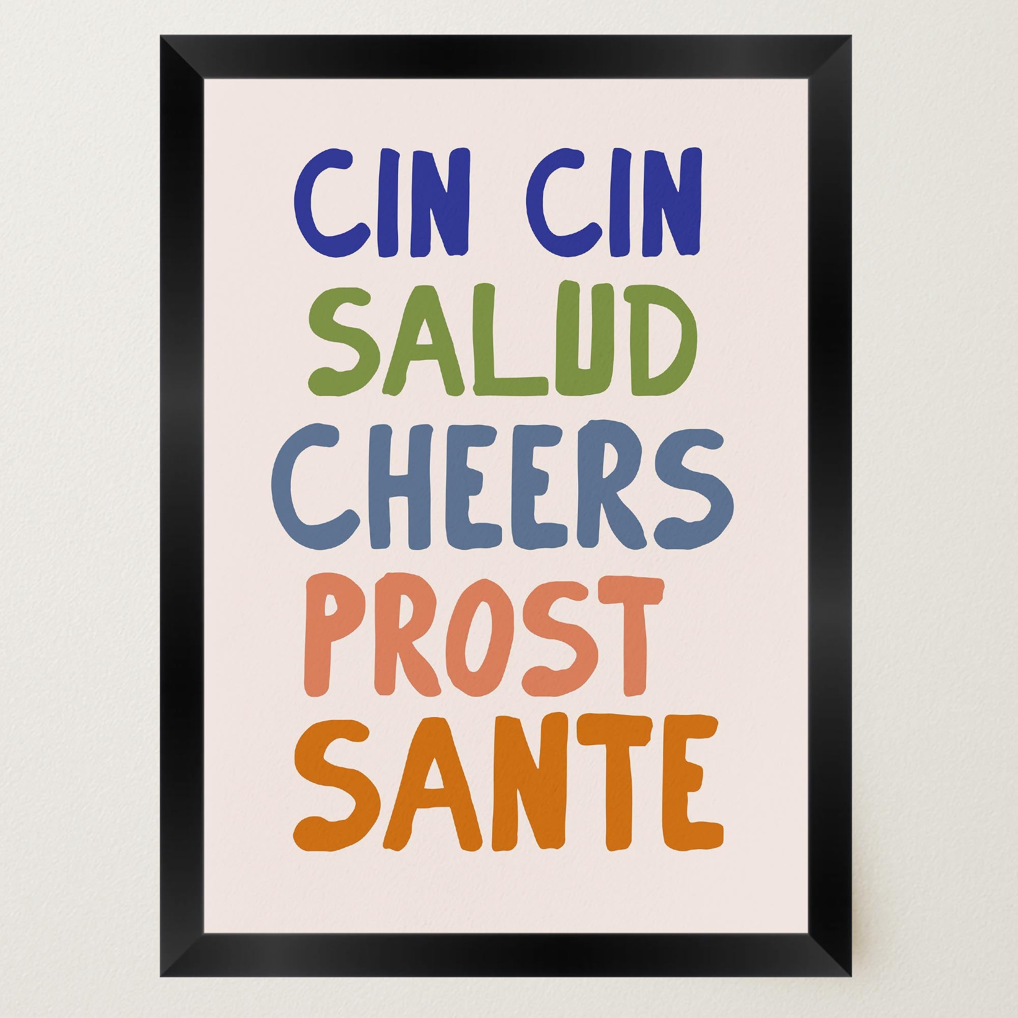 Cin Cin Salute Italian Bar Typography Wall Art Print-Skudaboo