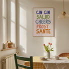 Cin Cin Salute Italian Bar Typography Wall Art Print-Skudaboo