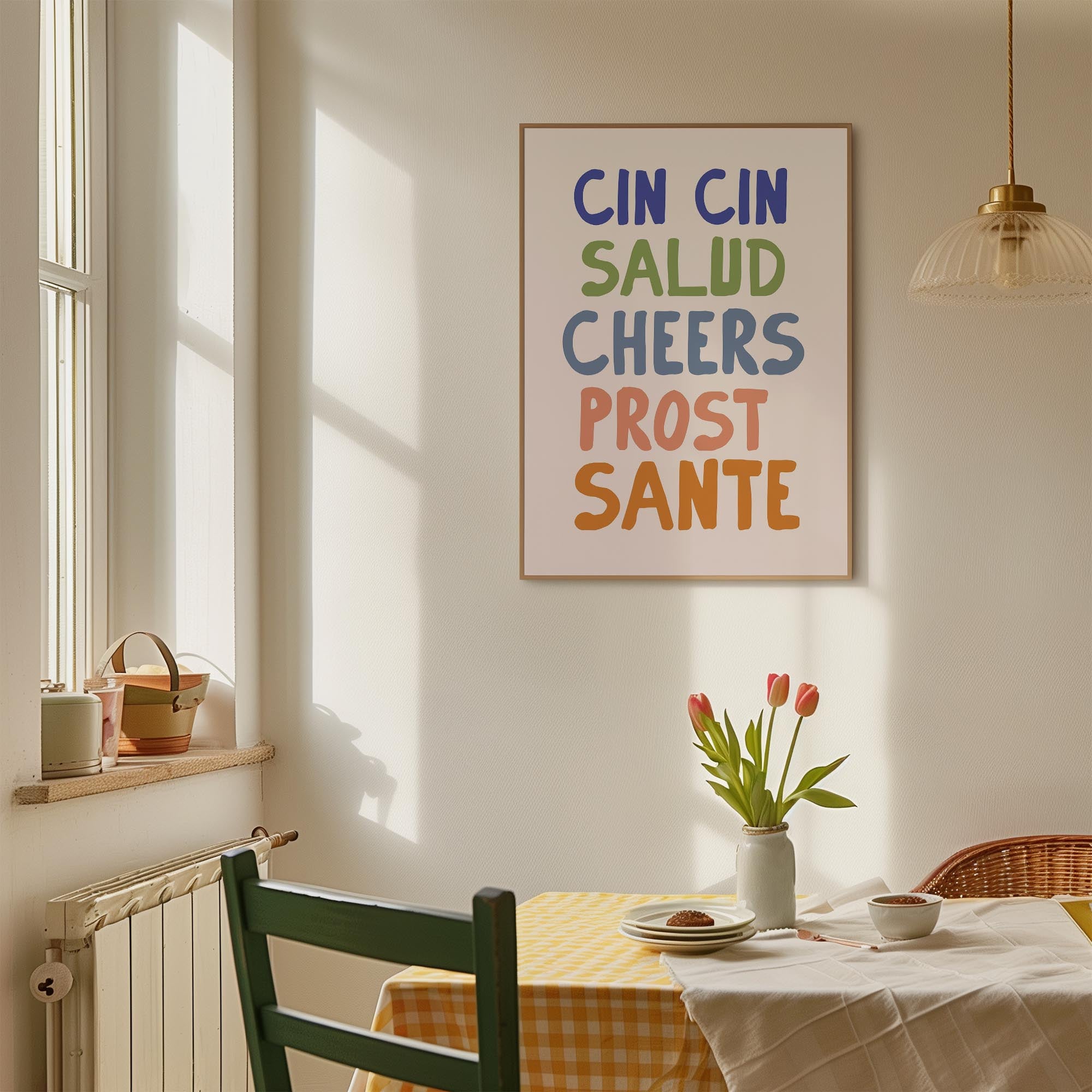 Cin Cin Salute Italian Bar Typography Wall Art Print-Skudaboo