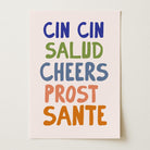 Cin Cin Salute Italian Bar Typography Wall Art Print-Skudaboo