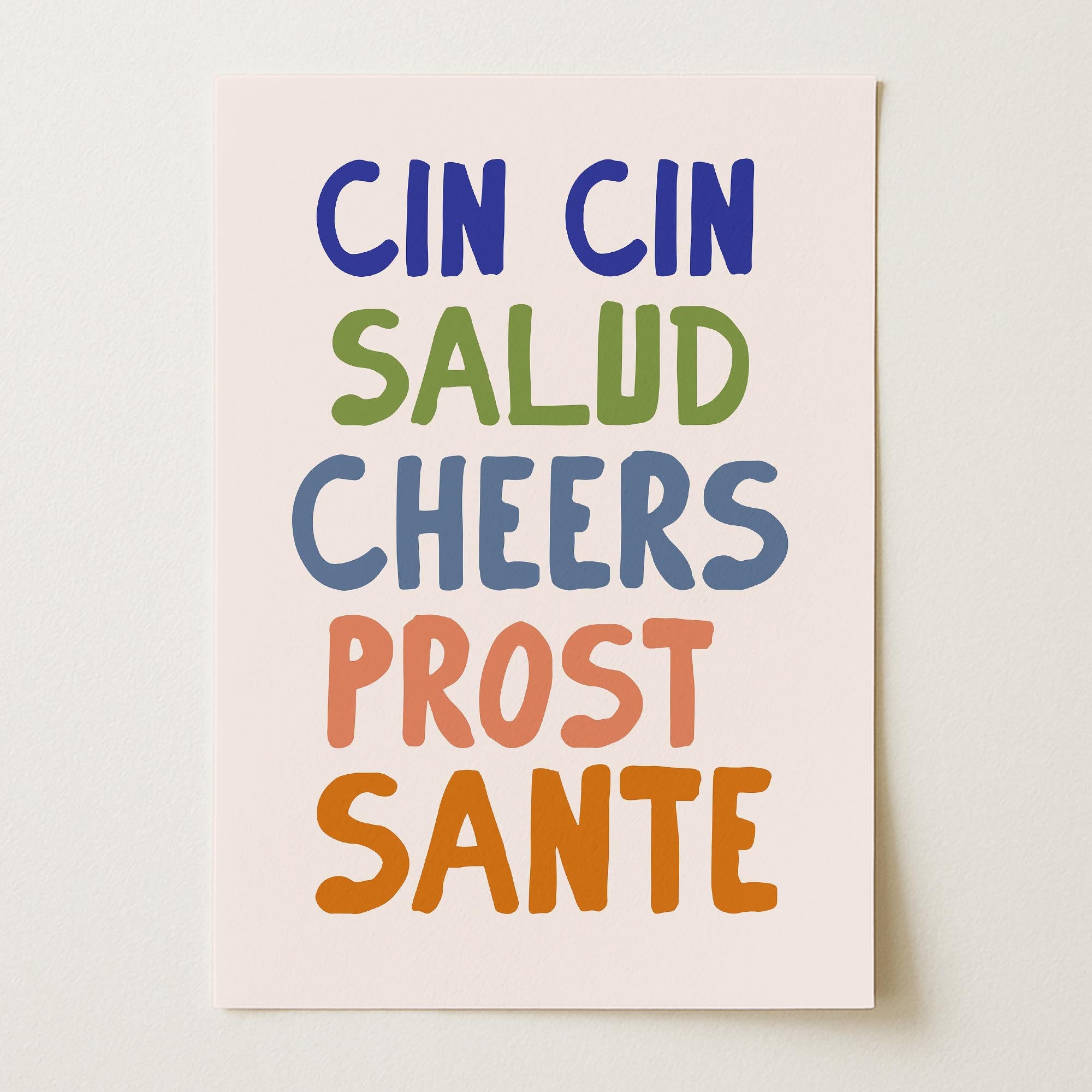 Cin Cin Salute Italian Bar Typography Wall Art Print-Skudaboo